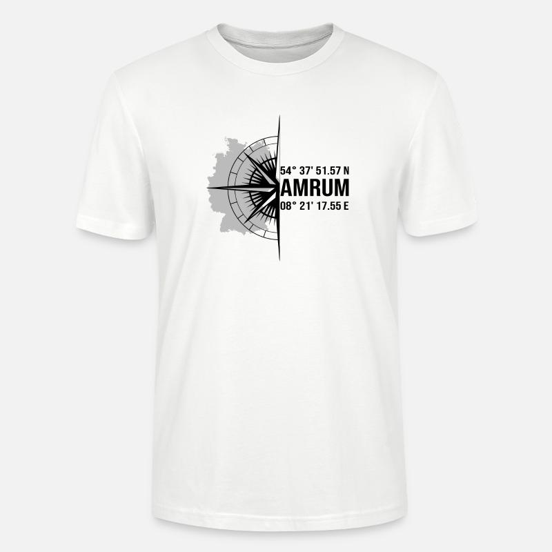 Halbierter Amrum schwarz - Stanley/Stella Unisex Bio-T-Shirt CRAFTER - Weiß