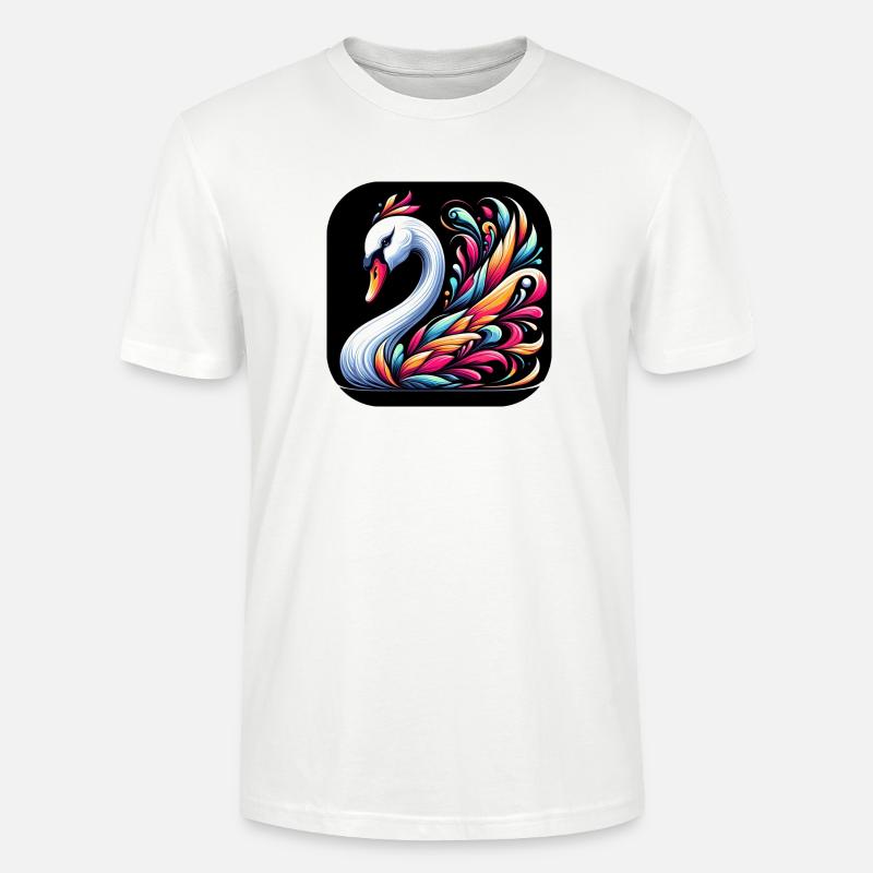 Schwan Tier bunt Comic Cartoon - Stanley/Stella Unisex Bio-T-Shirt CRAFTER - Weiß