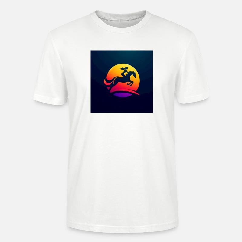 Reiterin auf Pferd 1 - Stanley/Stella Unisex Bio-T-Shirt CRAFTER - Weiß