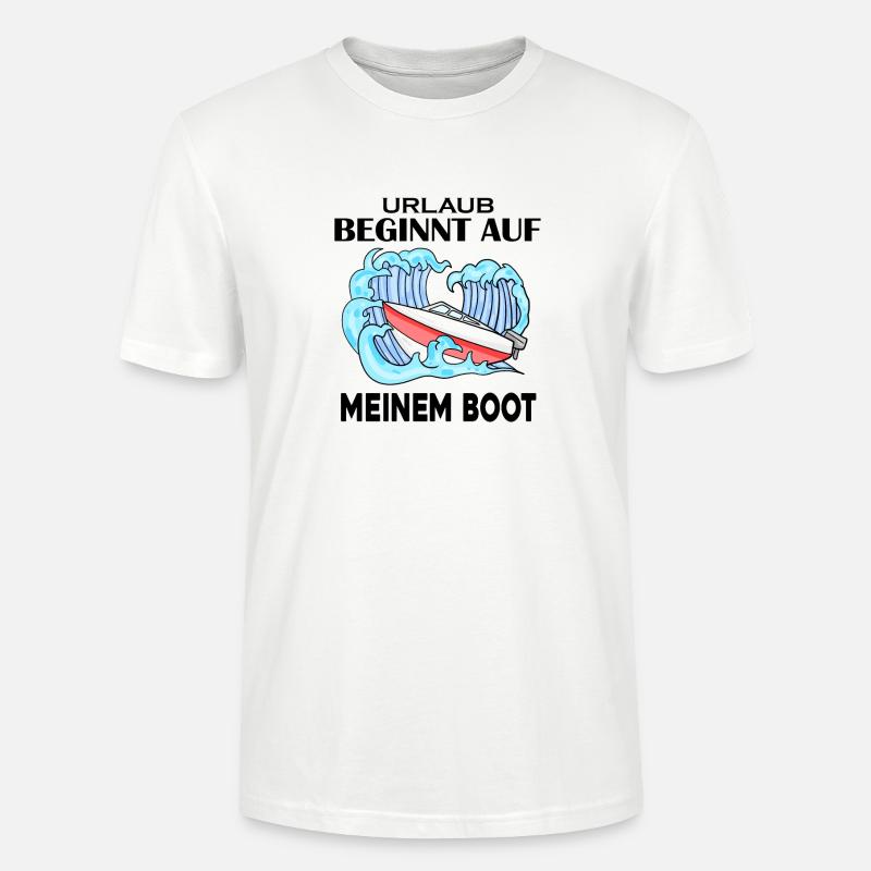 Urlaub Boot Spruch - Stanley/Stella Unisex Bio-T-Shirt CRAFTER - Weiß