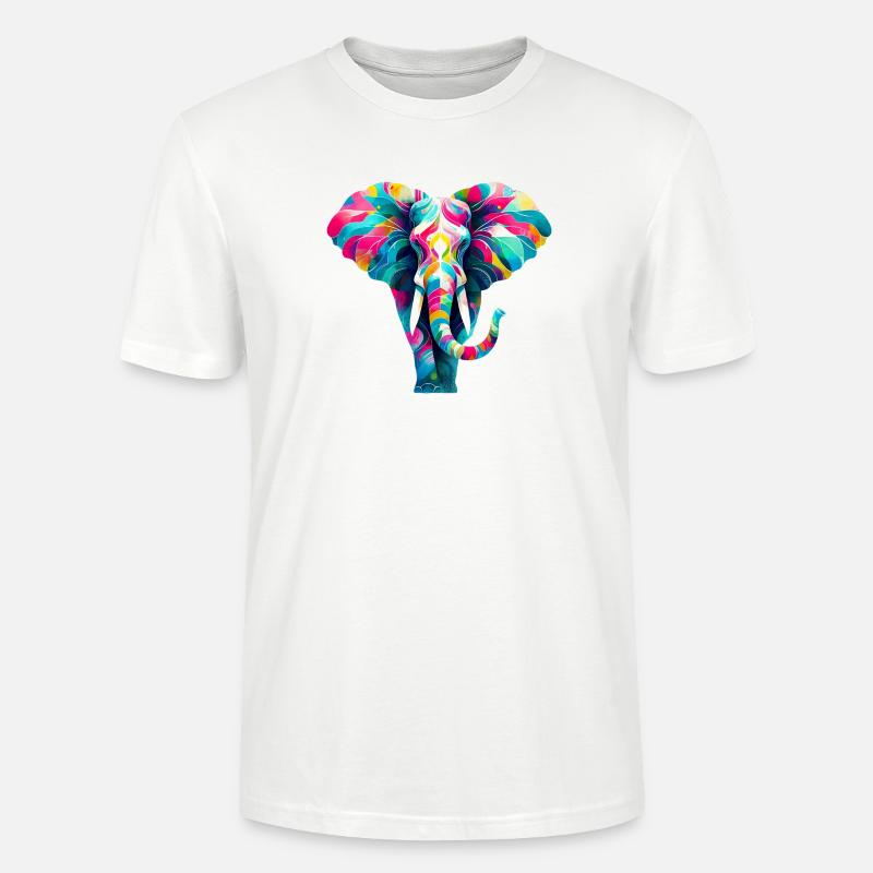 Éléphant - T-shirt bio CRAFTER Stanley Stella Unisexe - blanc