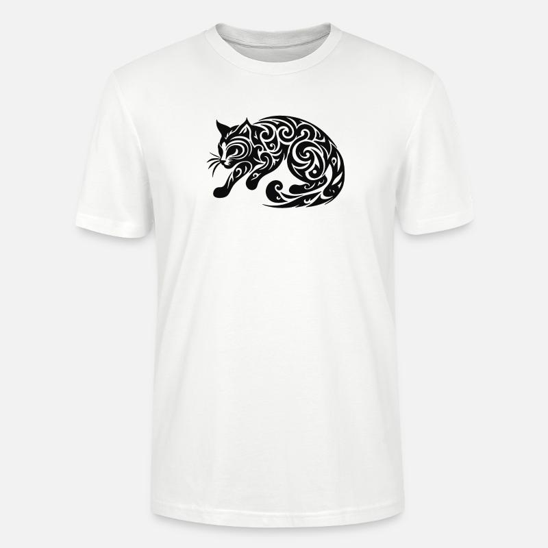 Schwarze Katze - Stanley/Stella Unisex Bio-T-Shirt CRAFTER - Weiß