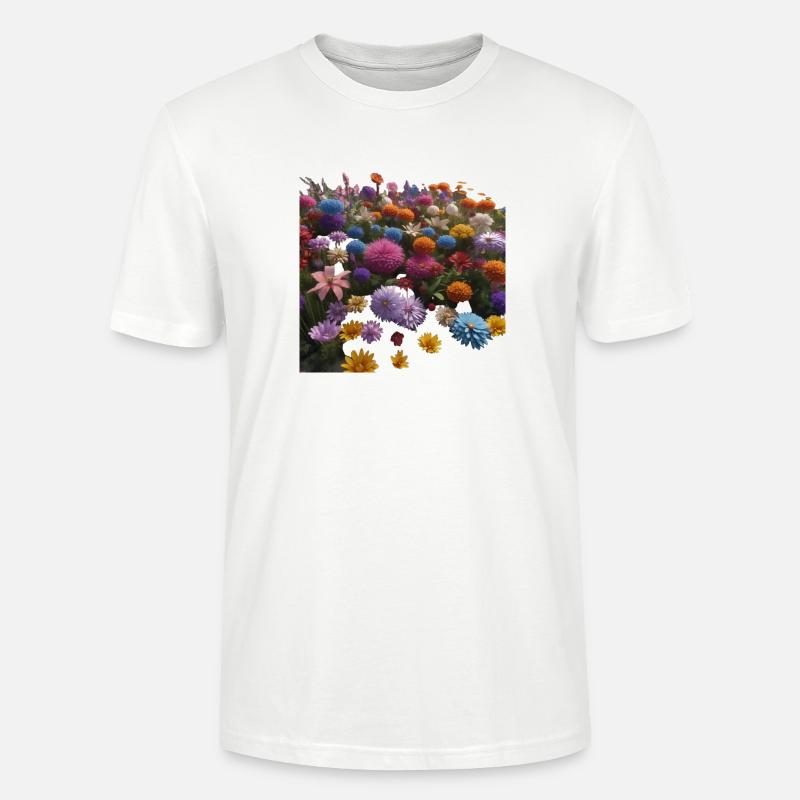Bunte Blumen - Stanley/Stella Unisex Bio-T-Shirt CRAFTER - Weiß
