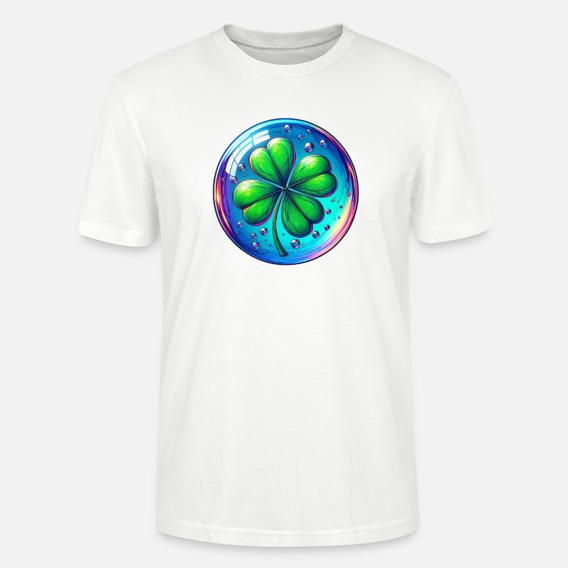 Vierblättriges Kleeblatt - Stanley/Stella Unisex Bio-T-Shirt CRAFTER - Weiß