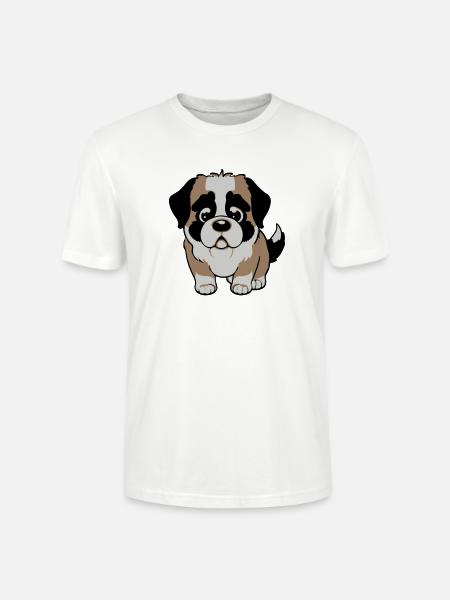 St. Bernard dog - Stanley/Stella CRAFTER Unisex Organic T-Shirt - white