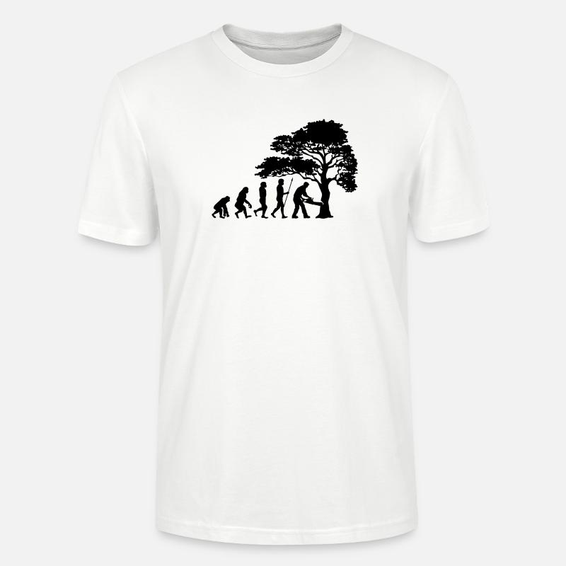 Lumberjack Tree Evolution sciure de bois - T-shirt bio CRAFTER Stanley Stella Unisexe - blanc