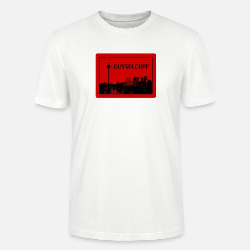 Duesseldorf Skyline Red Edition - Stanley/Stella Unisex Bio-T-Shirt CRAFTER - Weiß
