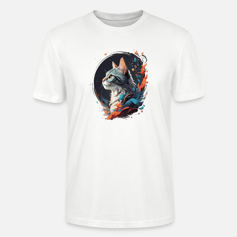 Bunte Katze - Stanley/Stella Unisex Bio-T-Shirt CRAFTER - Weiß
