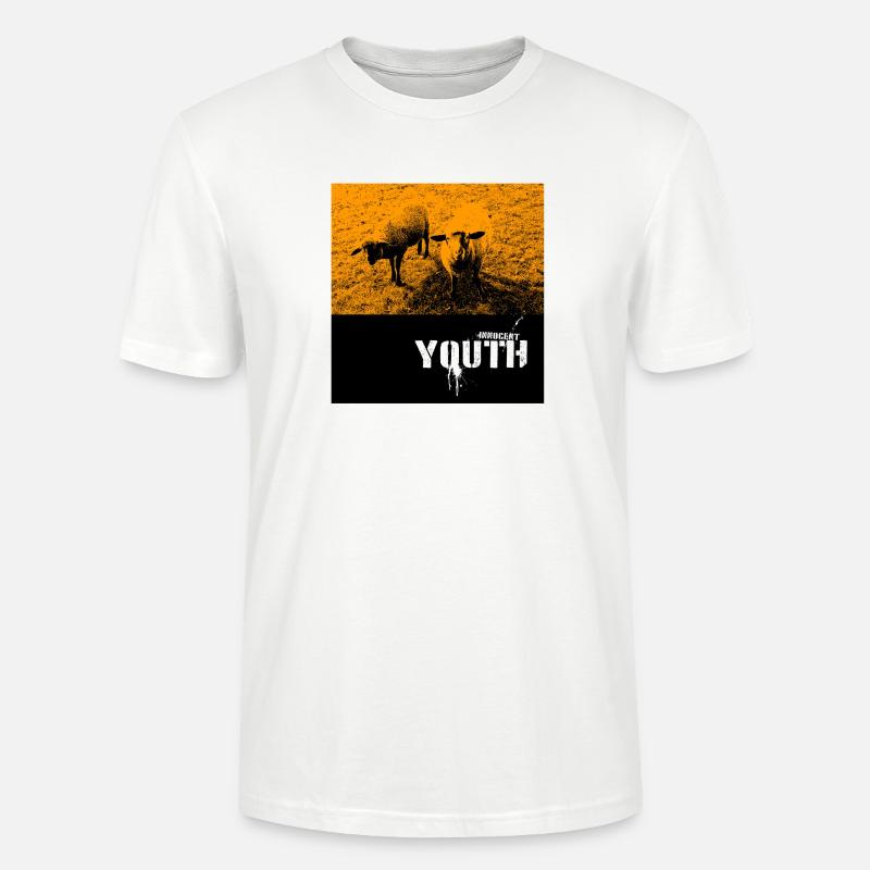 Freche Schafe auf Feld mit Graffiti-Text - Stanley/Stella Unisex Bio-T-Shirt CRAFTER - Weiß