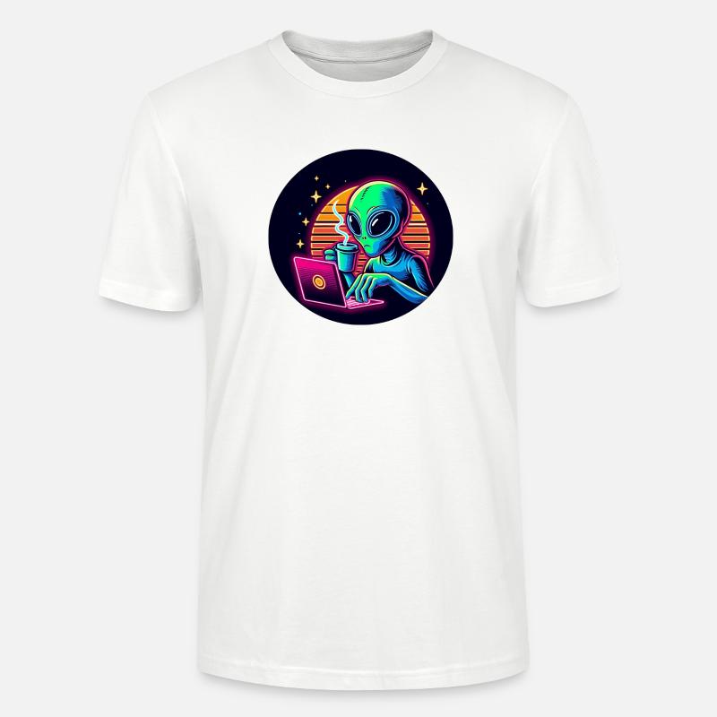 Alien bei der Arbeit - Stanley/Stella Unisex Bio-T-Shirt CRAFTER - Weiß