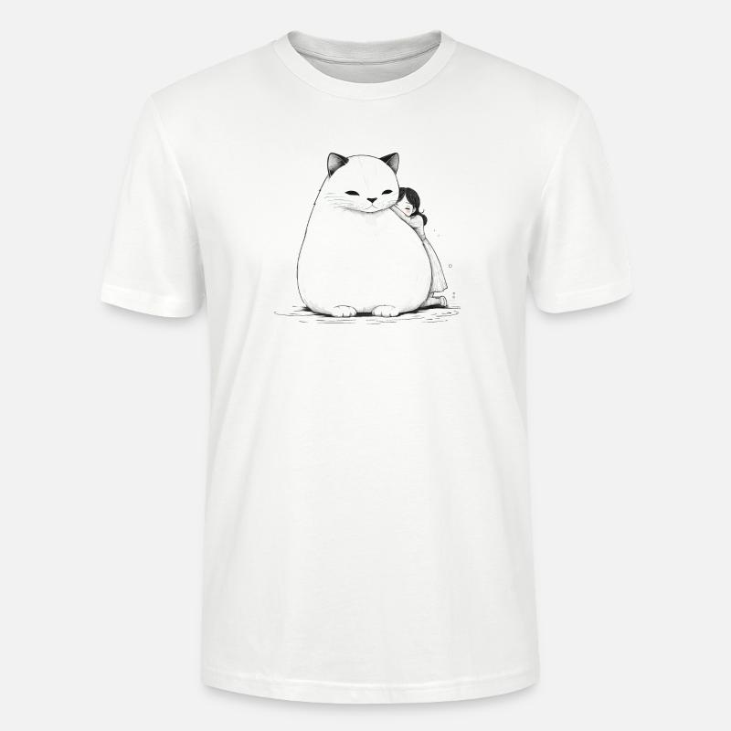 Großes Kuscheln mit einer Katze - Stanley/Stella Unisex Bio-T-Shirt CRAFTER - Weiß
