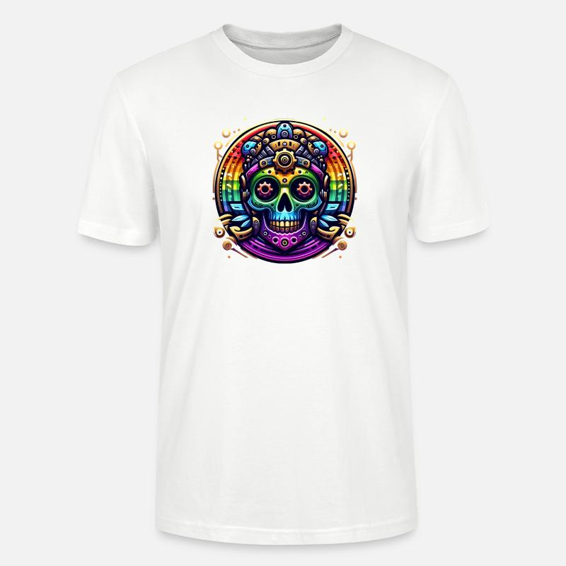 Metallic Rainbow Skull 2 - Stanley/Stella Unisex Bio-T-Shirt CRAFTER - Weiß