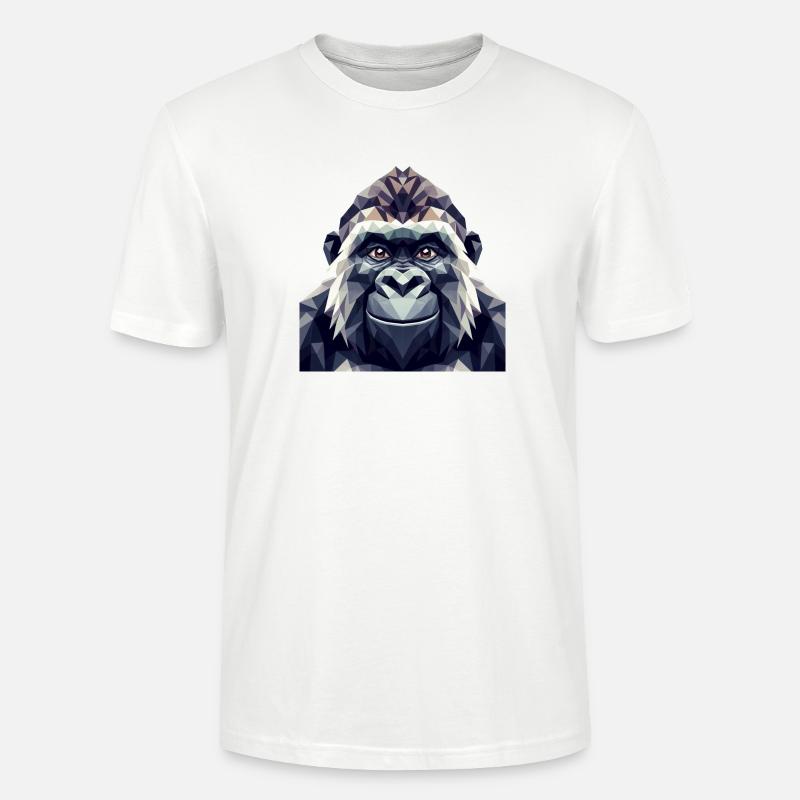 Ein Affe im Polygon-Stil - Stanley/Stella Unisex Bio-T-Shirt CRAFTER - Weiß
