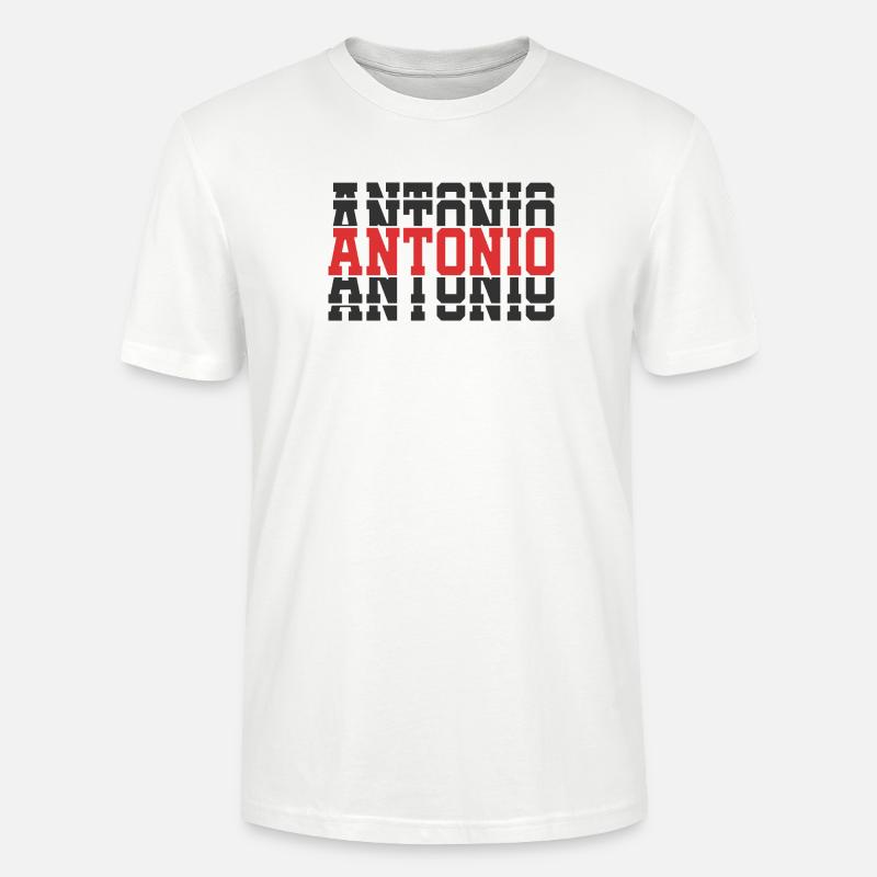 Antonio T-Shirt Geschenkidee gestapelter Text - Stanley/Stella Unisex Bio-T-Shirt CRAFTER - Weiß