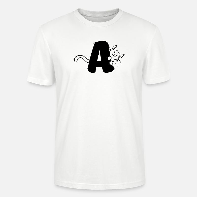 Katze Buchstabe A - Stanley/Stella Unisex Bio-T-Shirt CRAFTER - Weiß