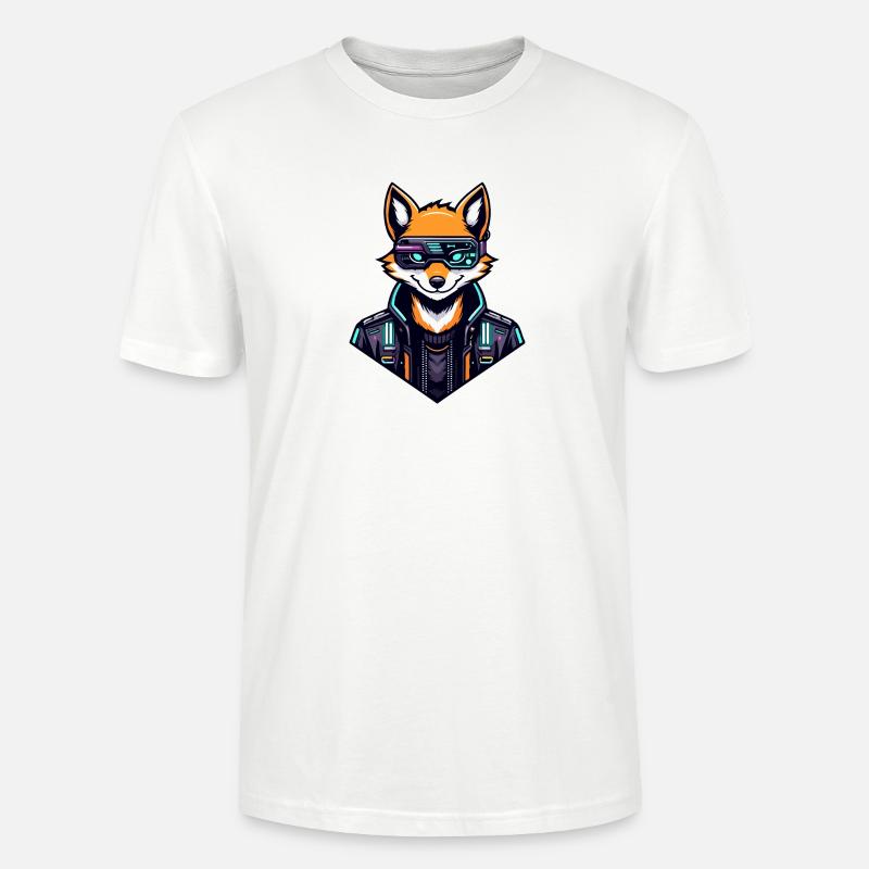 Cyber Fox Neon Tech Wild - Stanley/Stella Unisex Bio-T-Shirt CRAFTER - Weiß