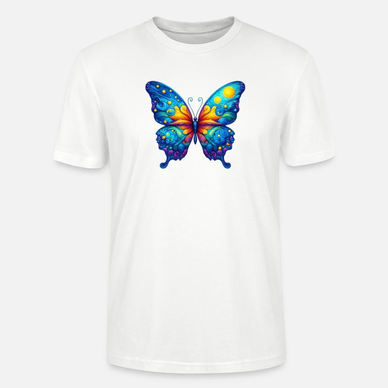 Van Gogh Schmetterling - Stanley/Stella Unisex Bio-T-Shirt CRAFTER - Weiß