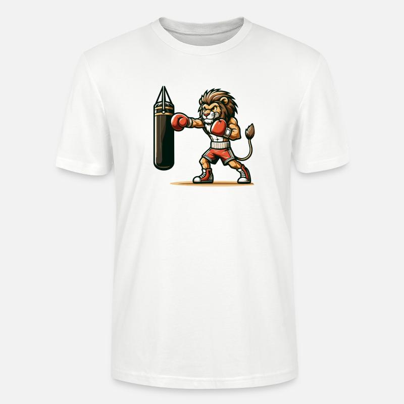 Punchline King: Der Boxlöwe - Stanley/Stella Unisex Bio-T-Shirt CRAFTER - Weiß
