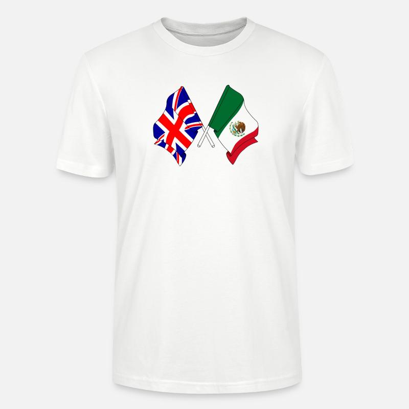 Drapeau de l’Angleterre, drapeau du Mexique - T-shirt bio CRAFTER Stanley Stella Unisexe - blanc