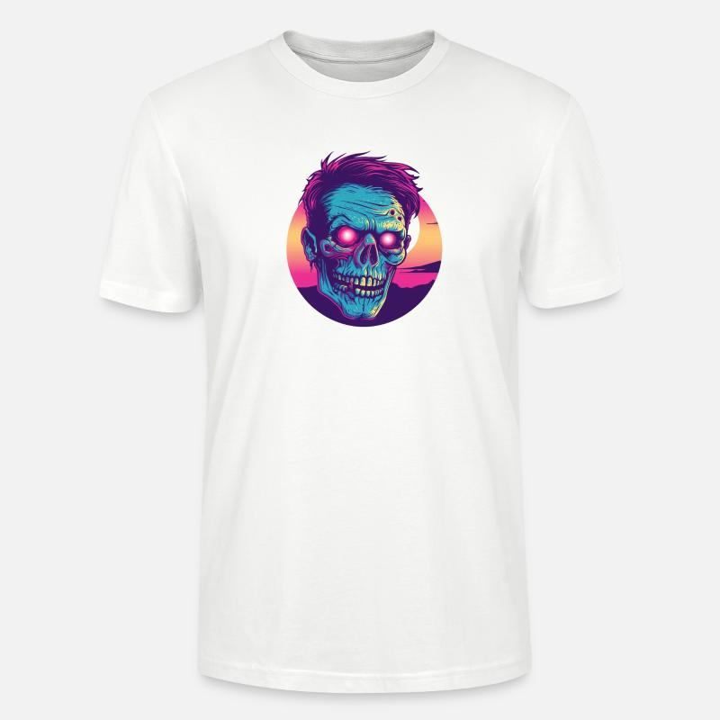 Zombie synthwave 2 - Stanley/Stella CRAFTER Unisex Organic T-Shirt - white