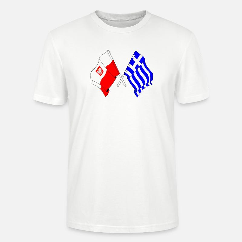 Drapeau Pologne, drapeau Grèce - T-shirt bio CRAFTER Stanley Stella Unisexe - blanc