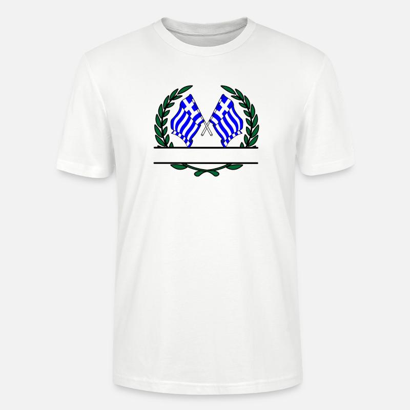 Drapeaux Grèce couronne de laurier bannière - T-shirt bio CRAFTER Stanley Stella Unisexe - blanc
