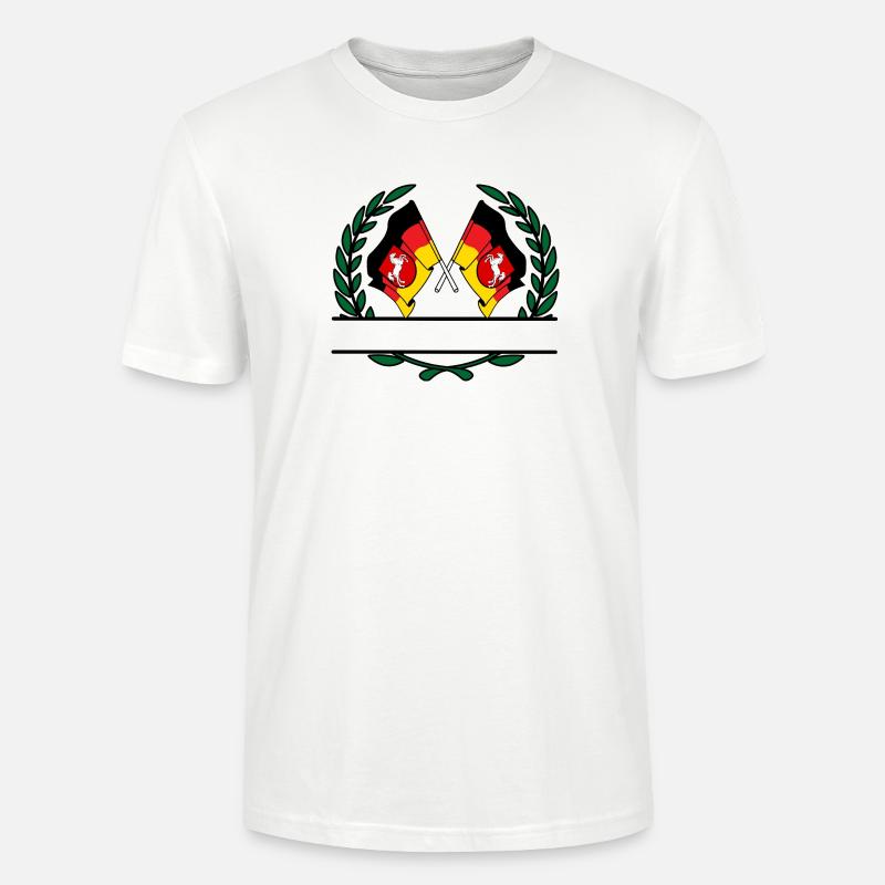 Drapeaux Basse-Saxe couronne de laurier bannière - T-shirt bio CRAFTER Stanley Stella Unisexe - blanc
