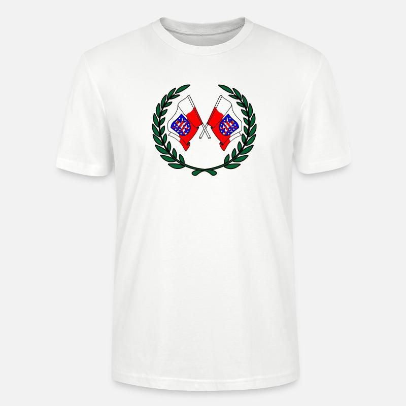 Drapeaux Thuringe couronne de laurier - T-shirt bio CRAFTER Stanley Stella Unisexe - blanc