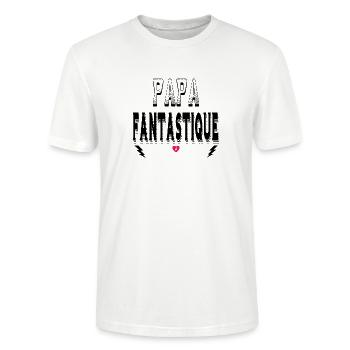 Papa Fantastique - T-shirt bio CRAFTER Stanley Stella Unisexe - blanc - Devant - Alina (178cm) & Michal (187cm)