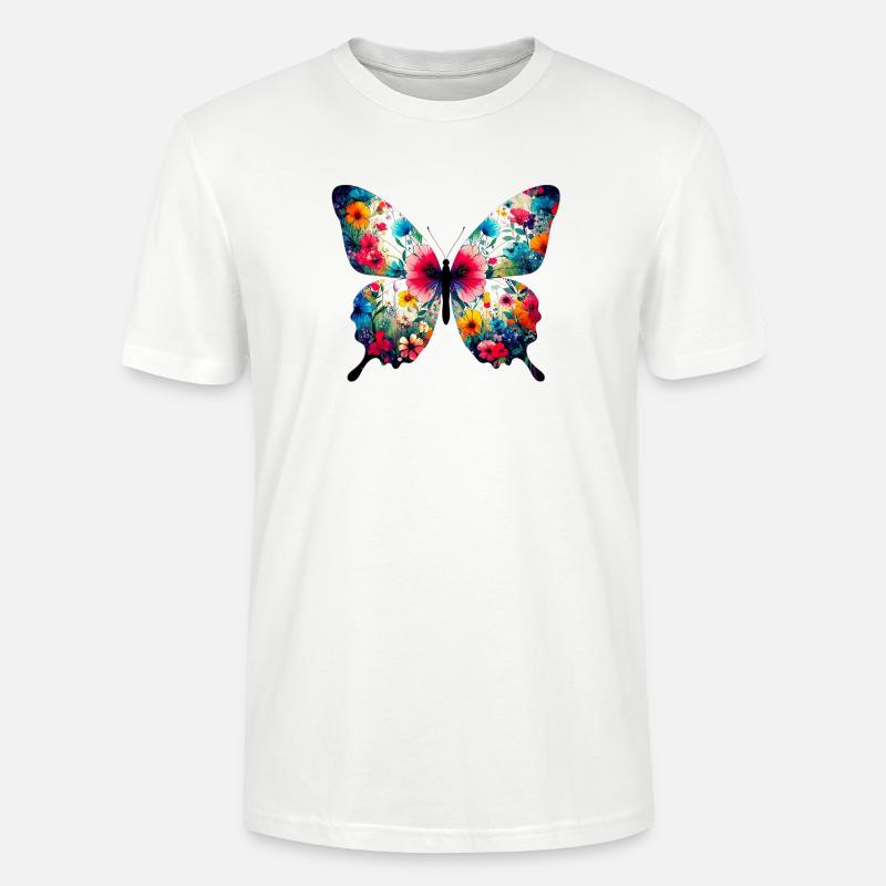 Schmetterling - Stanley/Stella Unisex Bio-T-Shirt CRAFTER - Weiß