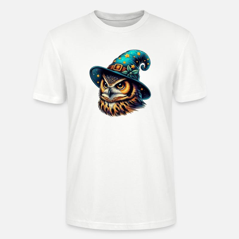 Zauberer Eule - Stanley/Stella Unisex Bio-T-Shirt CRAFTER - Weiß