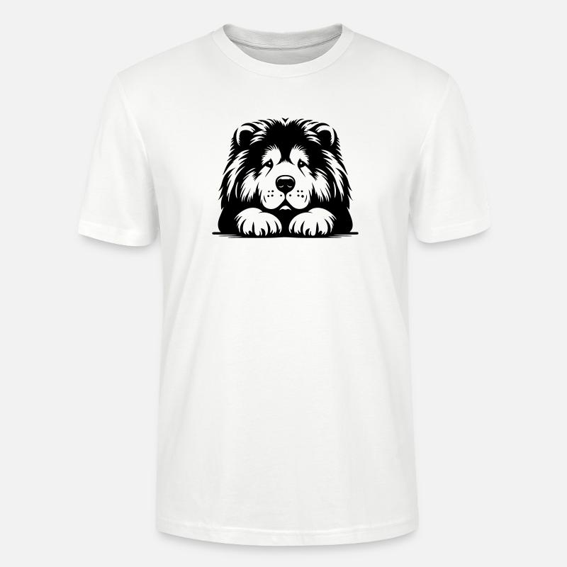 Chow Chow Kopf mit Pfoten - Stanley/Stella Unisex Bio-T-Shirt CRAFTER - Weiß
