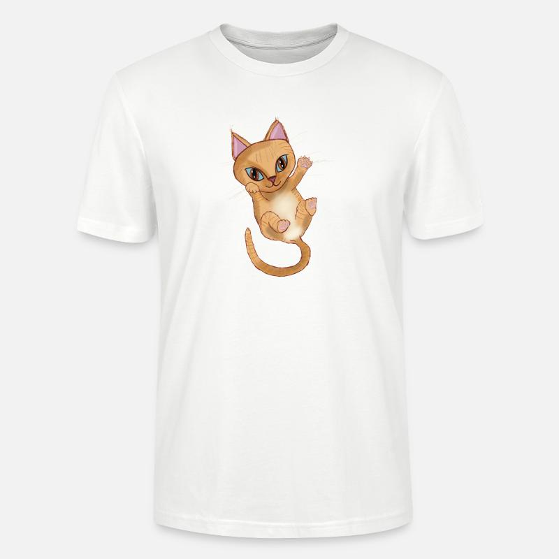 Süßes orangefarbenes Kätzchen - Stanley/Stella Unisex Bio-T-Shirt CRAFTER - Weiß