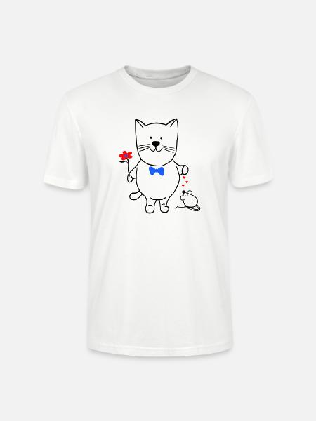 Cat and Mouse - Stanley/Stella CRAFTER Unisex Organic T-Shirt - white
