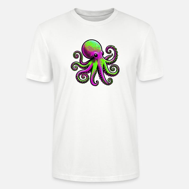 Krake - Stanley/Stella Unisex Bio-T-Shirt CRAFTER - Weiß