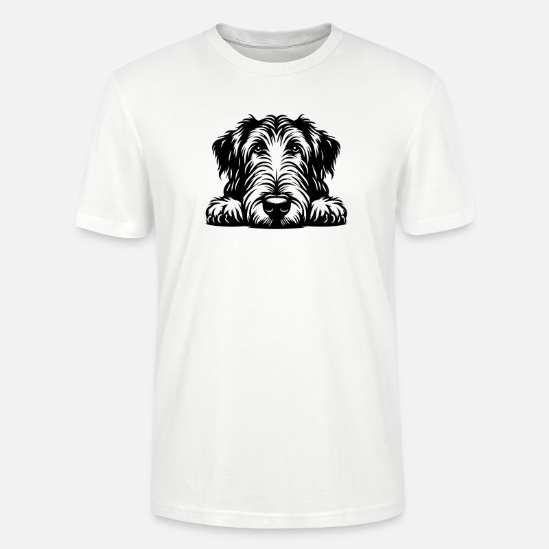 Irish Wolfhound Kopf mit Pfoten - Stanley/Stella Unisex Bio-T-Shirt CRAFTER - Weiß