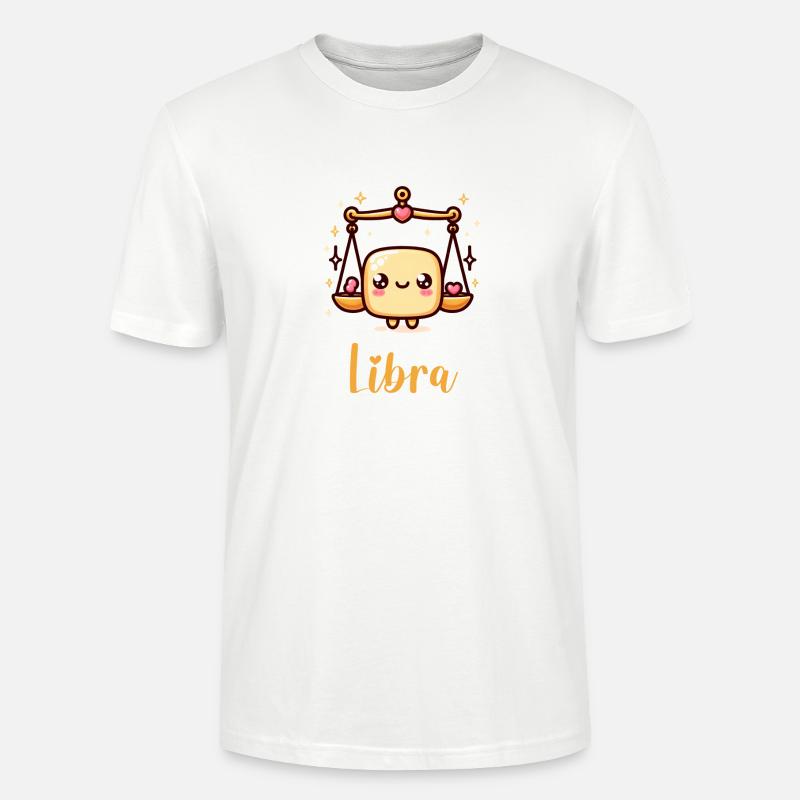 Süße Libra Sternzeichen Astrologie Geschen - Stanley/Stella Unisex Bio-T-Shirt CRAFTER - Weiß