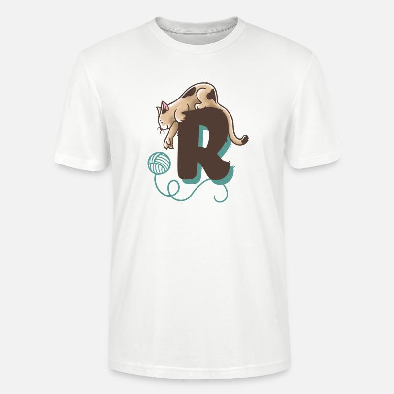 Katze Buchstabe R - Stanley/Stella Unisex Bio-T-Shirt CRAFTER - Weiß