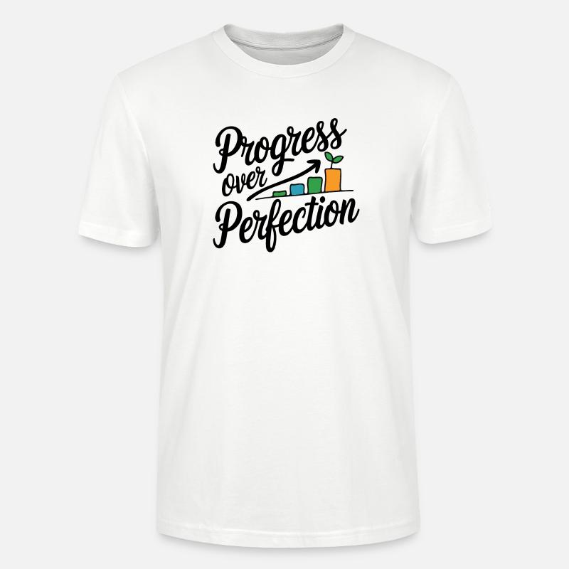 Wachstumsdiagramm "Fortschritt über Perfektion" - Stanley/Stella Unisex Bio-T-Shirt CRAFTER - Weiß
