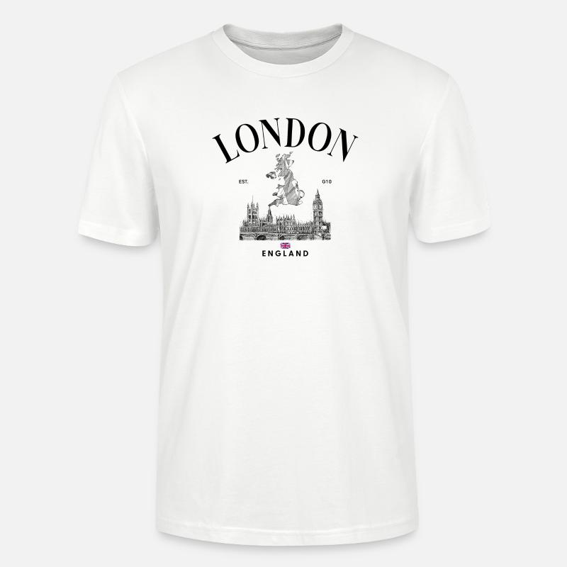 Tiny Union Jack auf Schwarz - Stanley/Stella Unisex Bio-T-Shirt CRAFTER - Weiß