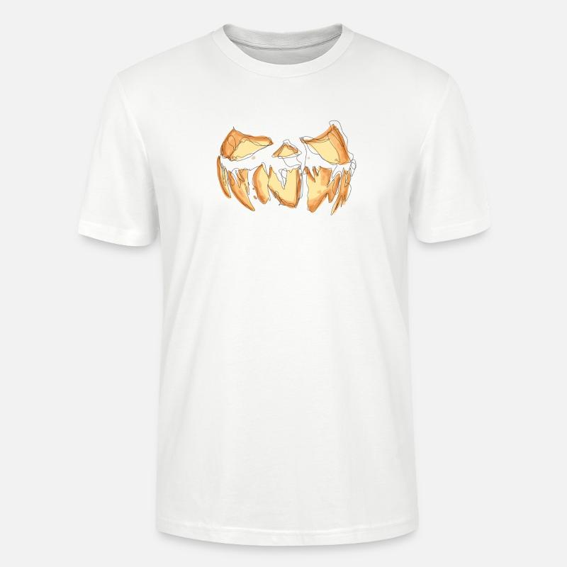 Kürbis Gesicht Halloween Scribble - Stanley/Stella Unisex Bio-T-Shirt CRAFTER - Weiß