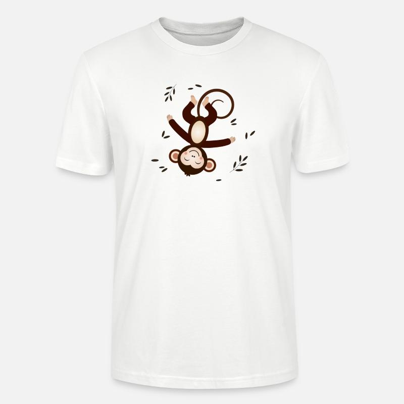 Entspanntes Äffchen – Verspieltes Tiermotiv - Stanley/Stella Unisex Bio-T-Shirt CRAFTER - Weiß