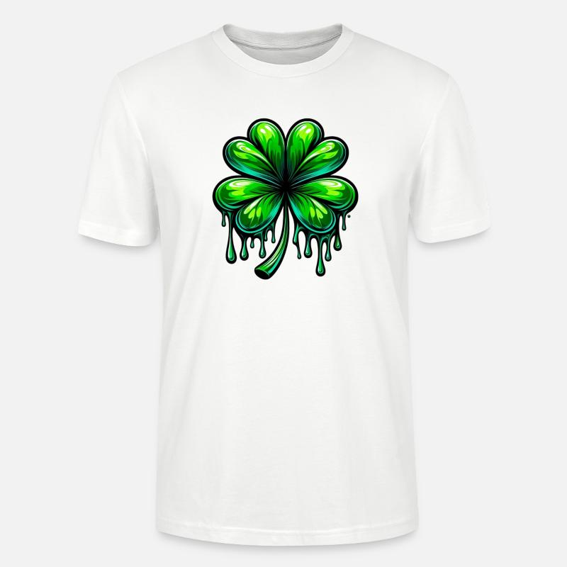 Vierblättriges Kleeblatt - Stanley/Stella Unisex Bio-T-Shirt CRAFTER - Weiß