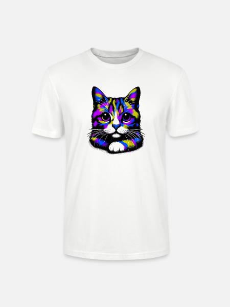 Cat - Stanley/Stella CRAFTER Unisex Organic T-Shirt - white
