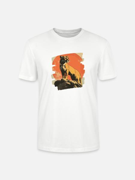 Lion from mountain Retro - Stanley/Stella CRAFTER Unisex Organic T-Shirt - white