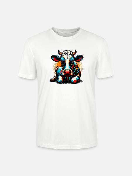 Vache - T-shirt bio CRAFTER Stanley Stella Unisexe - blanc