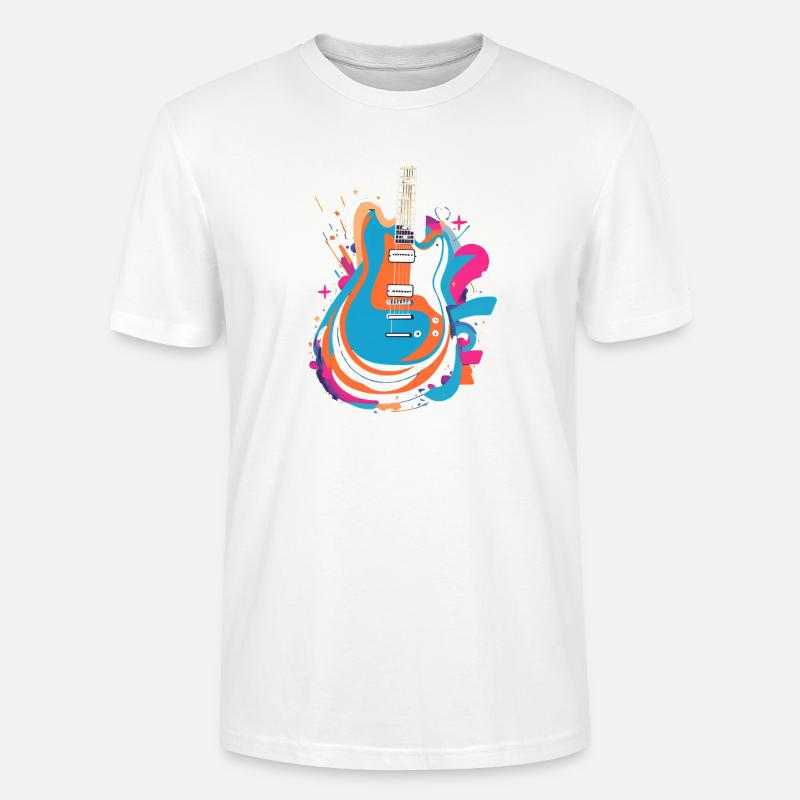 Bunte E-Gitarre - Stanley/Stella Unisex Bio-T-Shirt CRAFTER - Weiß