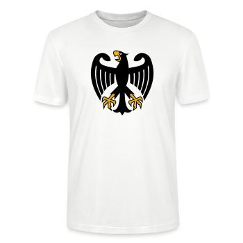 Bundesadler Deutschland Adler Wappen - Stanley/Stella Unisex Bio-T-Shirt CRAFTER - Weiß - Vorne - Alina (178cm) & Michal (187cm)