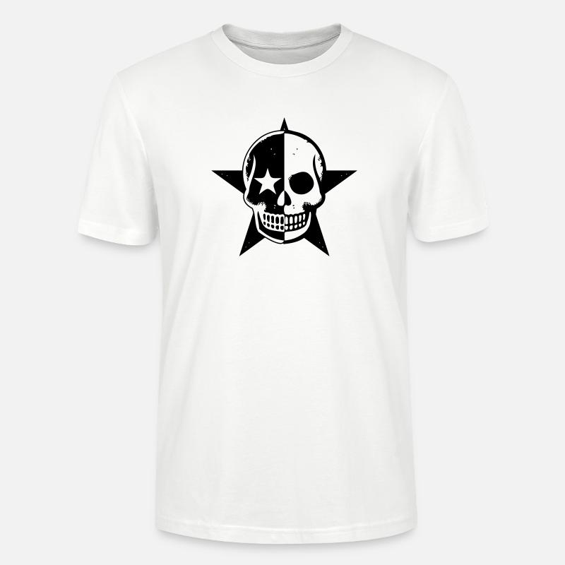 Schwarzer Schädel - Stanley/Stella Unisex Bio-T-Shirt CRAFTER - Weiß