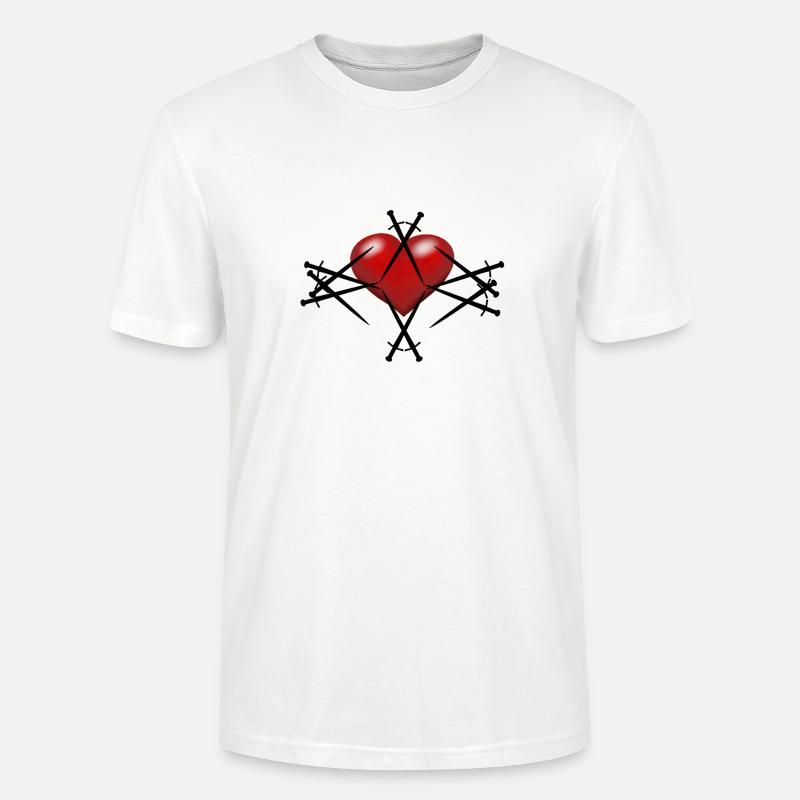 Épée Épées Coeur Guerrier Épéiste - T-shirt bio CRAFTER Stanley Stella Unisexe - blanc